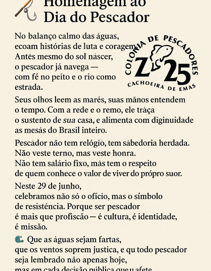 card de homennagem ao pescador
